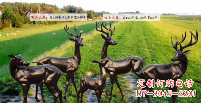 太原古铜雕鹿群,添彩美好家园