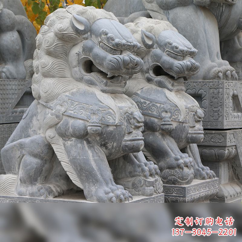 太原中领雕塑:仿故宫青石狮子雕塑