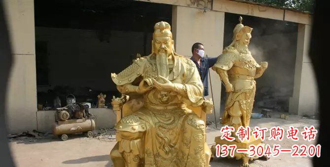 太原关帝武财神铜雕,瑰丽艺术之美