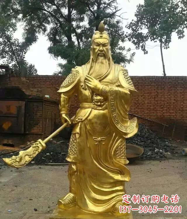 太原体现传统文化的关公铜雕护御家园