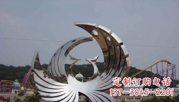 太原广场不锈钢抽象凤凰雕塑 (2)