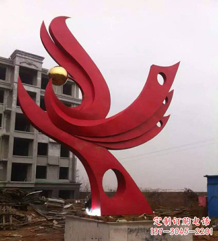 太原全新抽象凤凰不锈钢雕塑