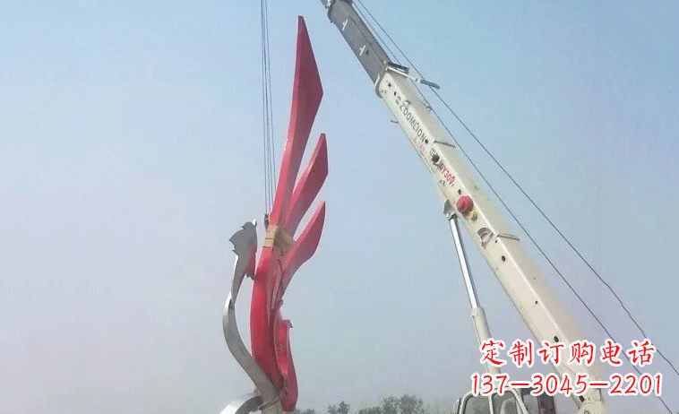 太原广场不锈钢抽象凤凰雕塑_2 (2)
