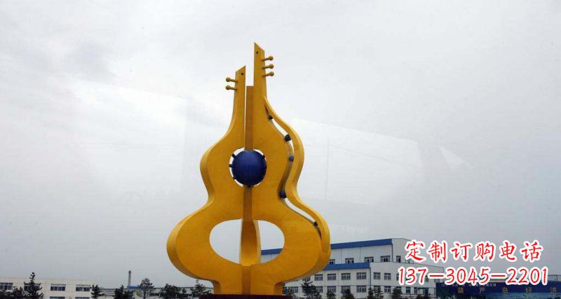 太原中领雕塑:葫芦琵琶不锈钢雕塑