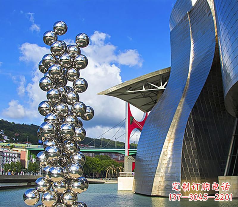 太原广场不锈钢抽象龙柱雕塑