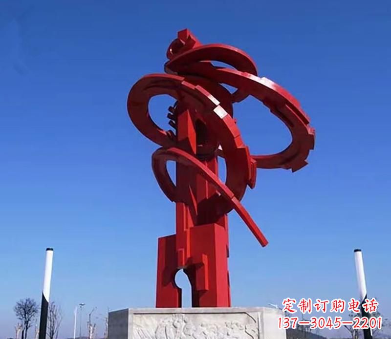 太原广场不锈钢抽象飘带雕塑2