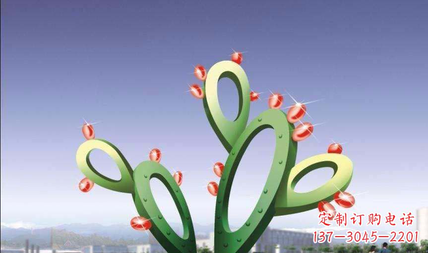 太原大型不锈钢仙人掌雕塑