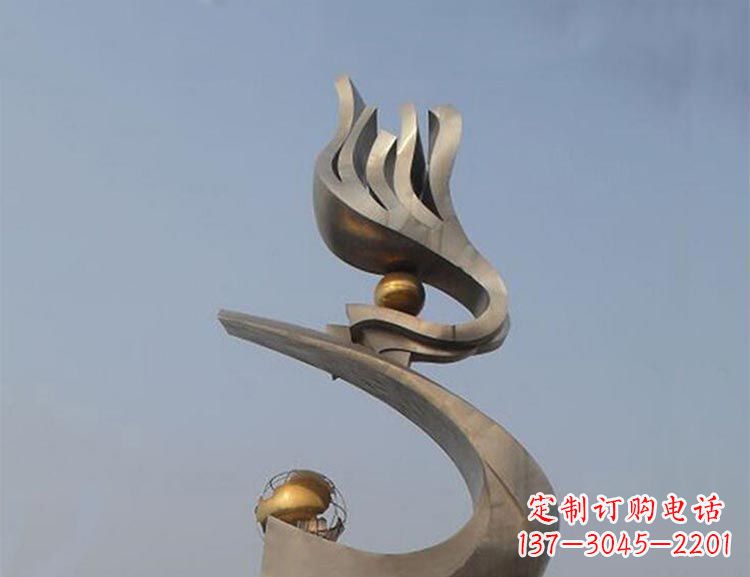 太原雅致艺术:不锈钢凤凰雕塑