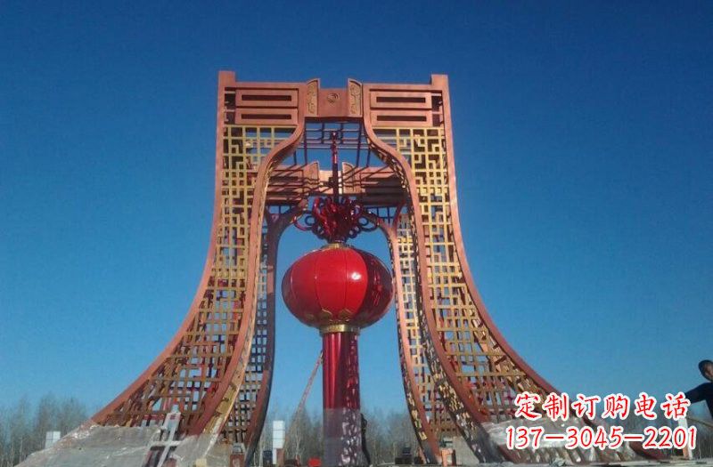 太原中领雕塑推出不锈钢大型灯笼雕塑