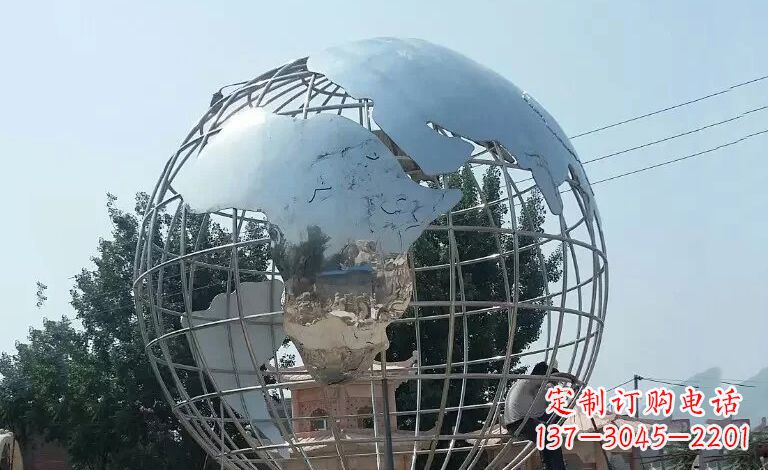 太原用艺术充实空间,精工制作高品质不锈钢地球仪雕塑