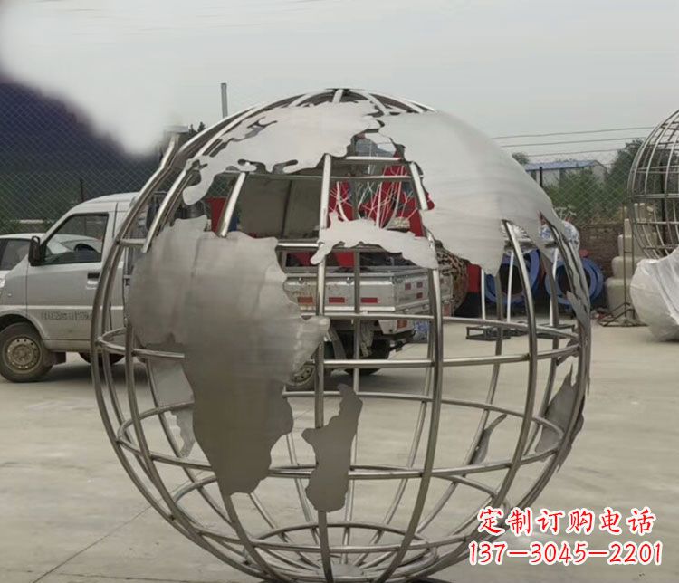 太原中领雕塑:精美不锈钢地球仪雕塑