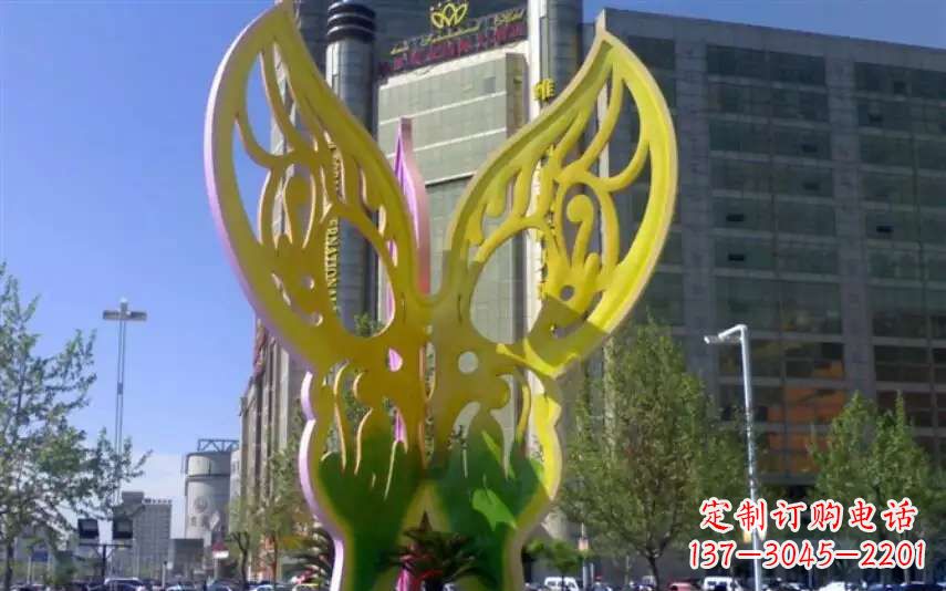 太原广场不锈钢雕刻蝴蝶雕塑