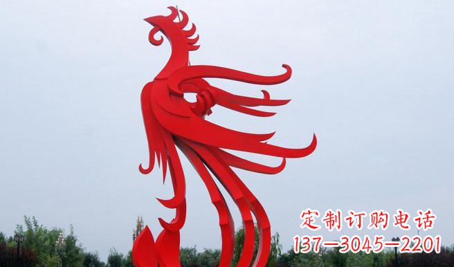 太原中领雕塑制作的精美不锈钢凤凰雕塑