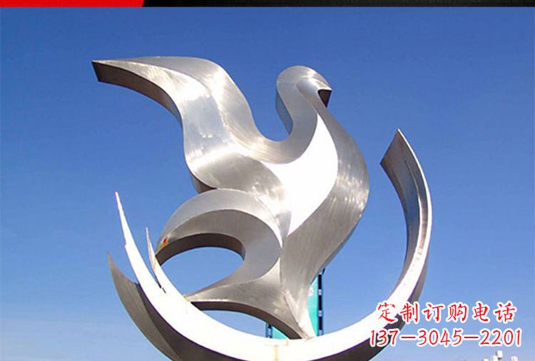 太原雕刻工艺制作的精美不锈钢鸽子摆件