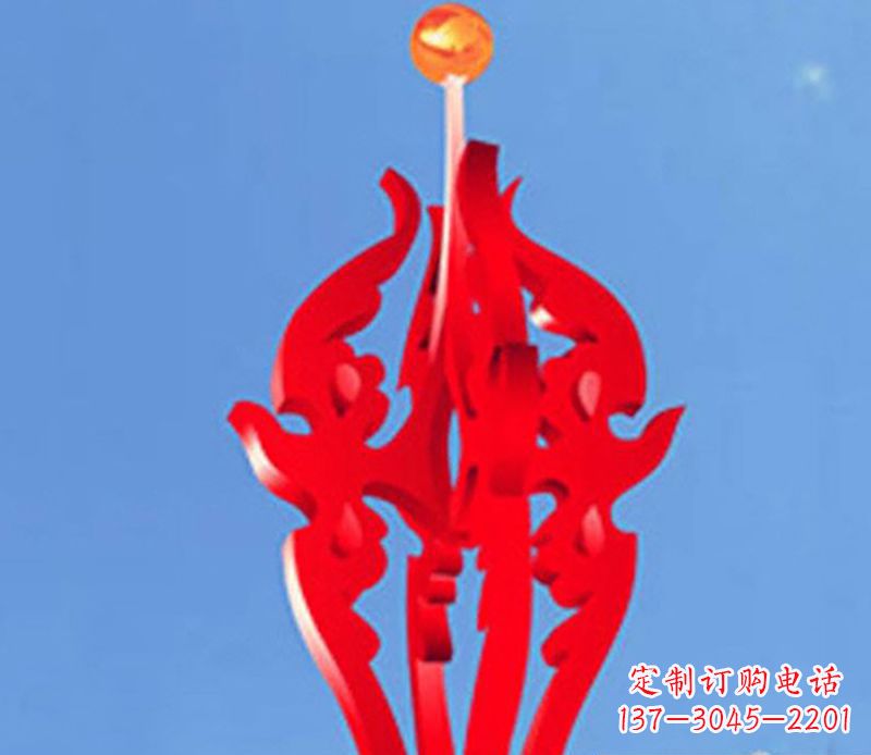 太原中领雕塑出品:不锈钢火苗抽象雕塑