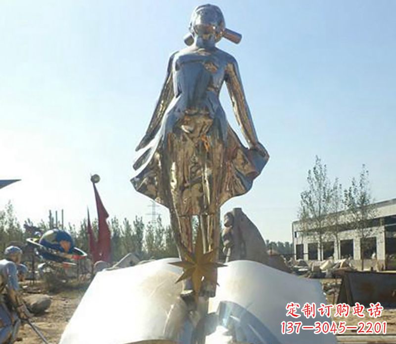 太原艺术精灵,不锈钢美女雕塑