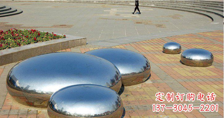 太原镜面不锈钢水滴雕塑