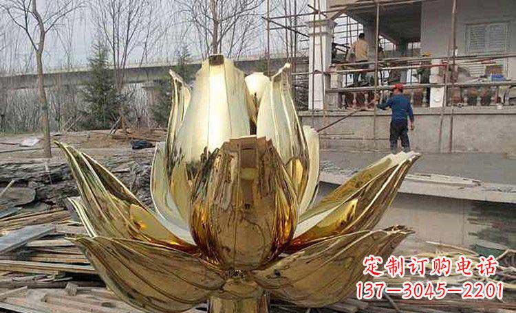 太原超大型不锈钢莲花雕塑,惊艳定制空间
