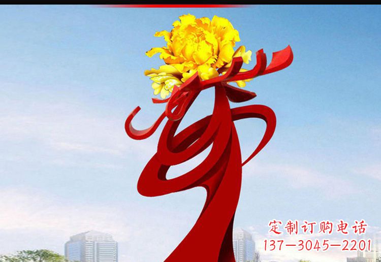太原欣赏静谧的雕塑之美:不锈钢牡丹花雕塑