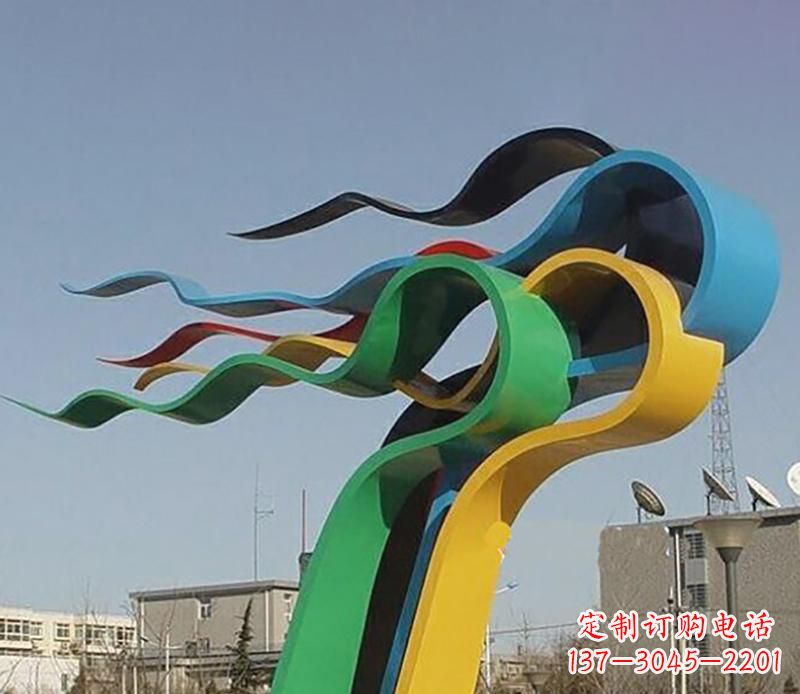 太原广场不锈钢飘带景观雕塑22