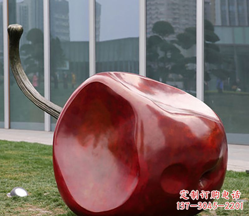 太原广场不锈钢苹果雕塑