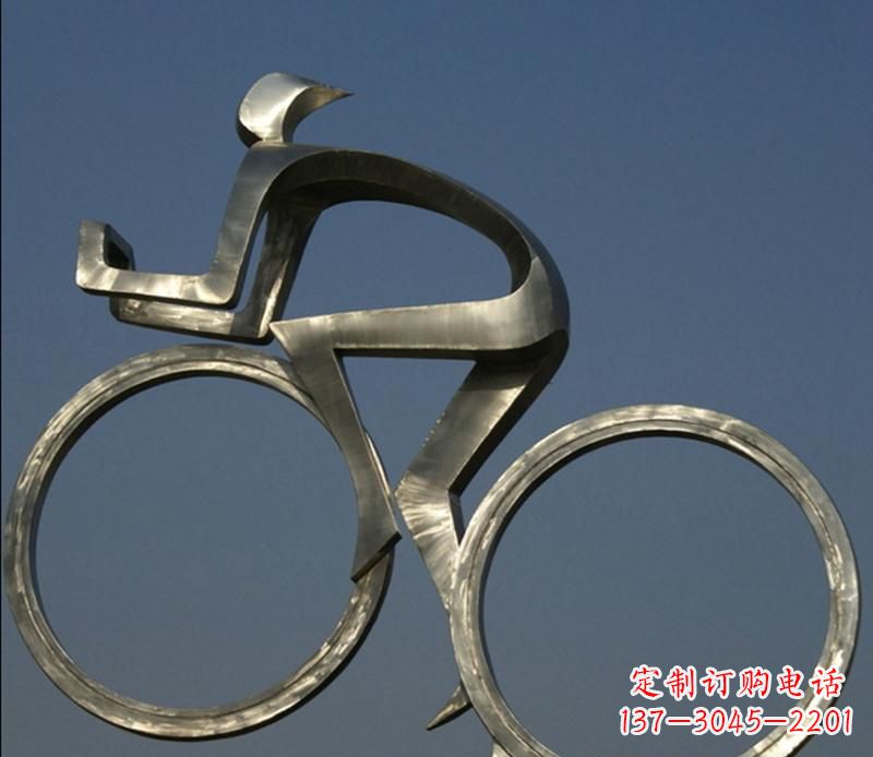 太原广场不锈钢骑自行车摆件雕塑