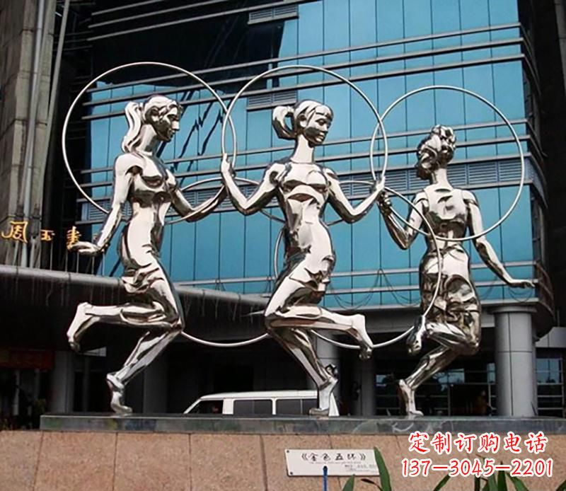 太原不锈钢跳舞美女雕塑