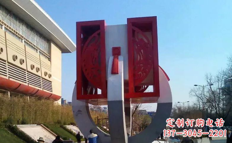 太原中领雕塑:不锈钢圆环雕塑