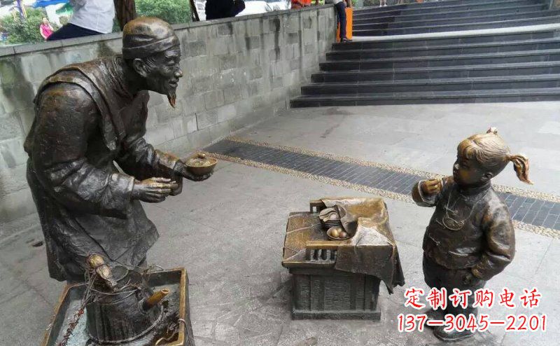 太原小女孩铜雕,古朴优雅