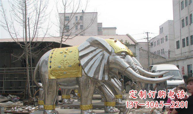 太原巨大不锈钢大象雕塑