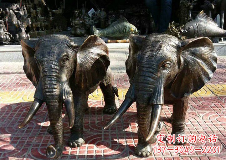 太原中领雕塑出品:专业定制铜大象雕塑