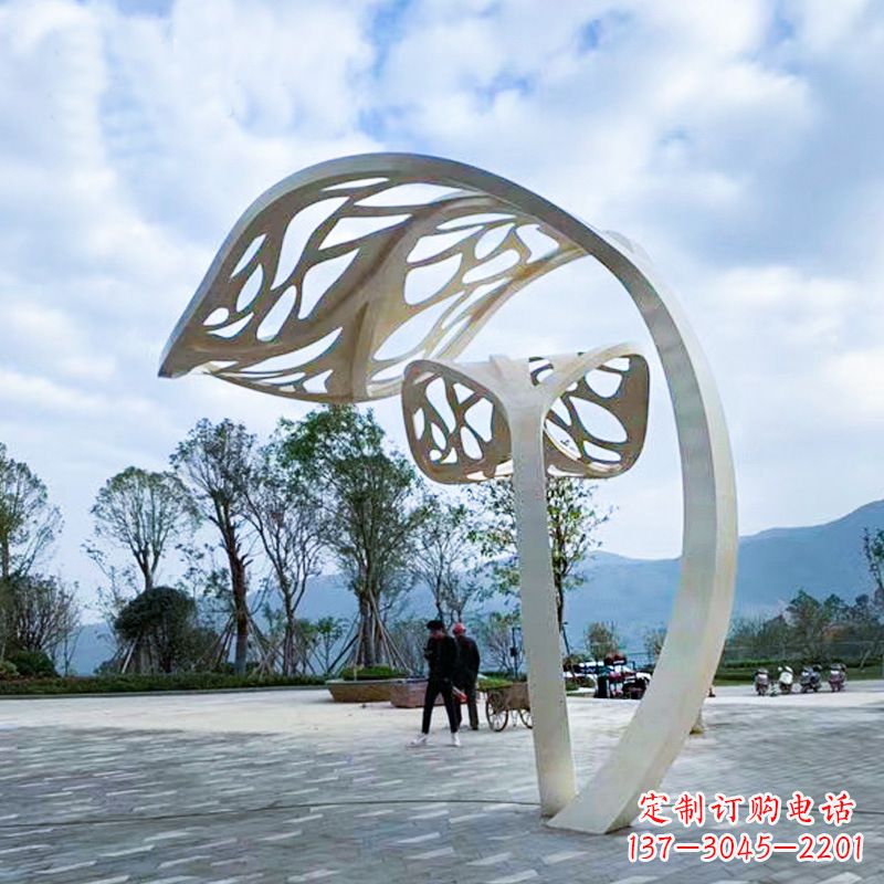 太原精致的不锈钢树叶雕塑
