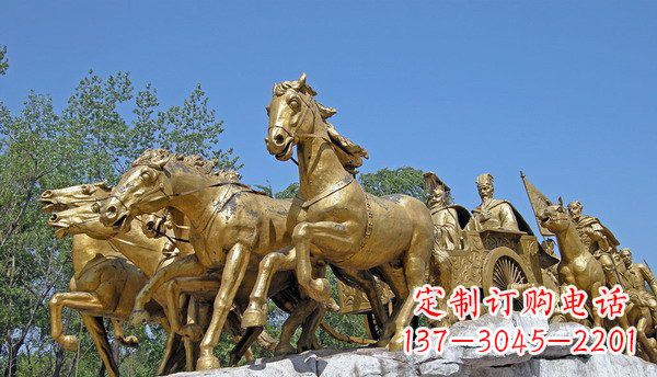 太原中领雕塑:精美古典马车铜雕