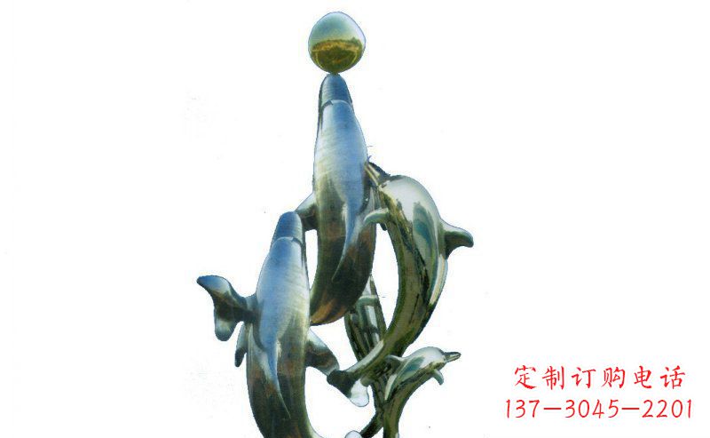 太原优雅而精致的海豚雕塑