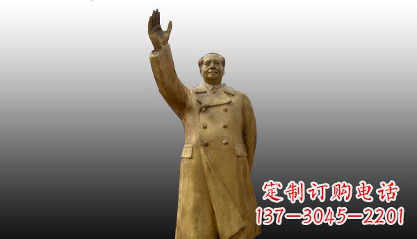 太原伟大领袖挥手铜像是由中领雕塑设计制作的一…