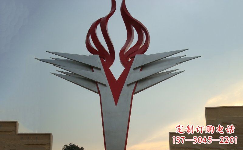 太原广场火炬不锈钢雕塑_1