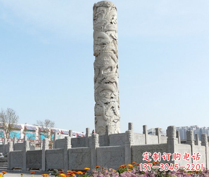 太原广场景观大理石龙柱石雕_1 (2)