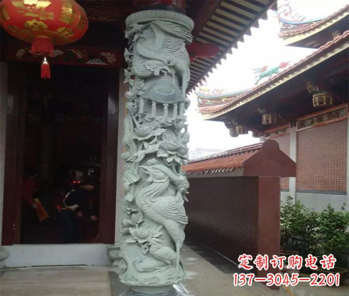 太原大理石龙柱雕塑,为室内景观带来活力