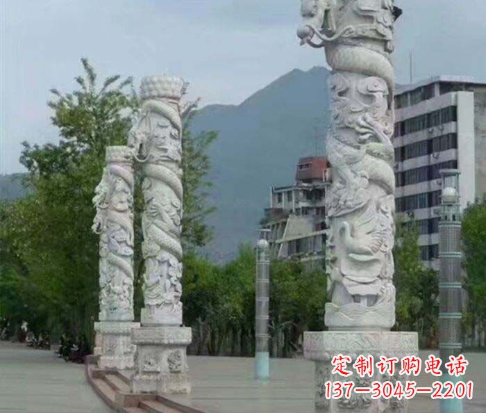 太原定制精美的盘龙柱石雕