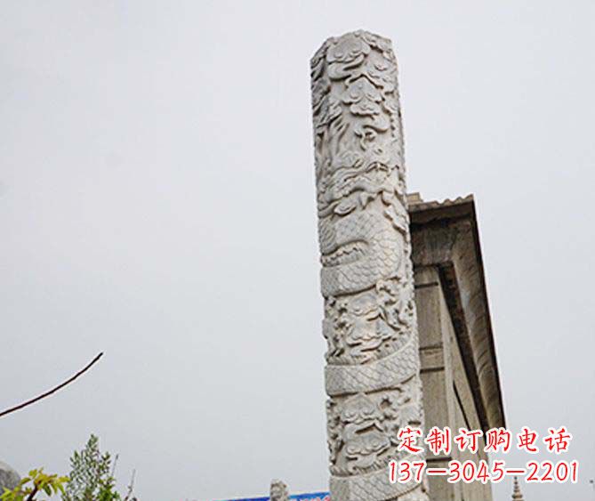 太原精美艺术品,象征霸气,盘龙柱石雕