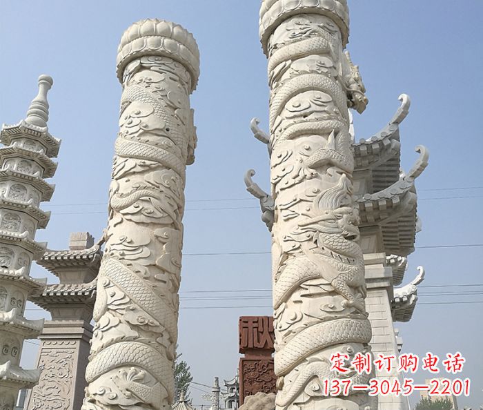 太原传承雄风,精美绝伦的盘龙柱石雕