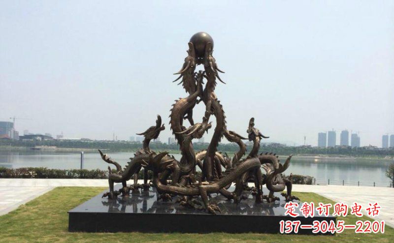 太原广场九龙不锈钢雕塑,雕刻永恒之美