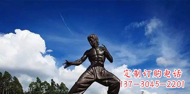 太原流派经典不朽:李小龙名人铜雕