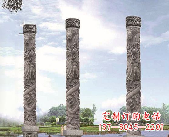太原精美雕塑盘龙柱,美化您的室外空间
