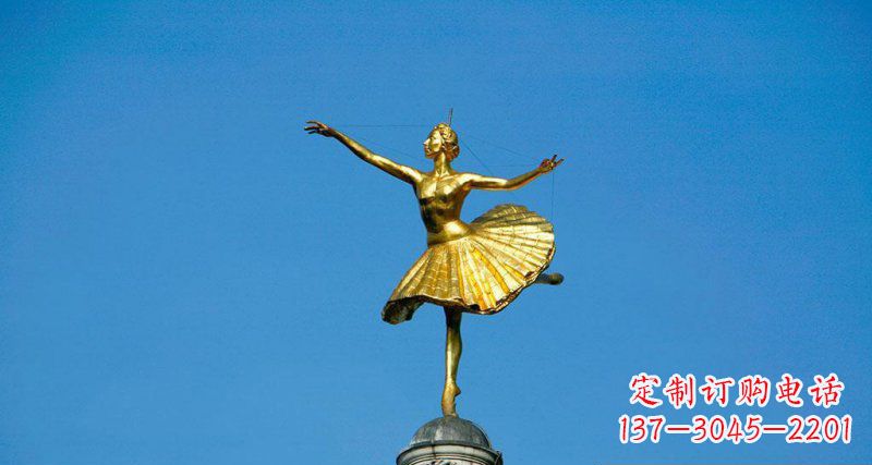 太原精美手工跳芭蕾舞的西方女人铜雕