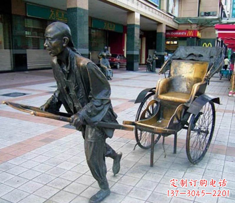 太原黄包车雕塑,艺术品级的装饰