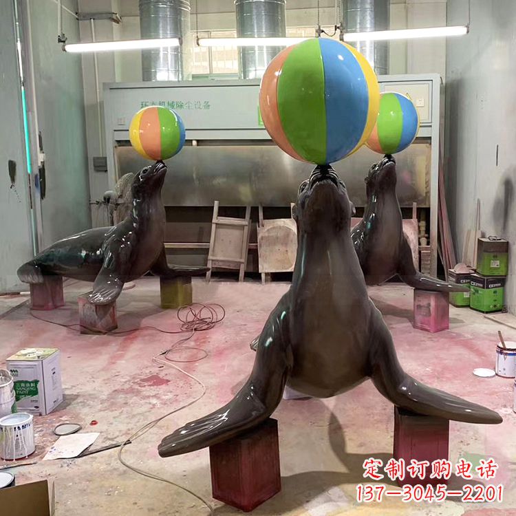 太原海豹玻璃钢雕塑,让您触手可及的自然风情