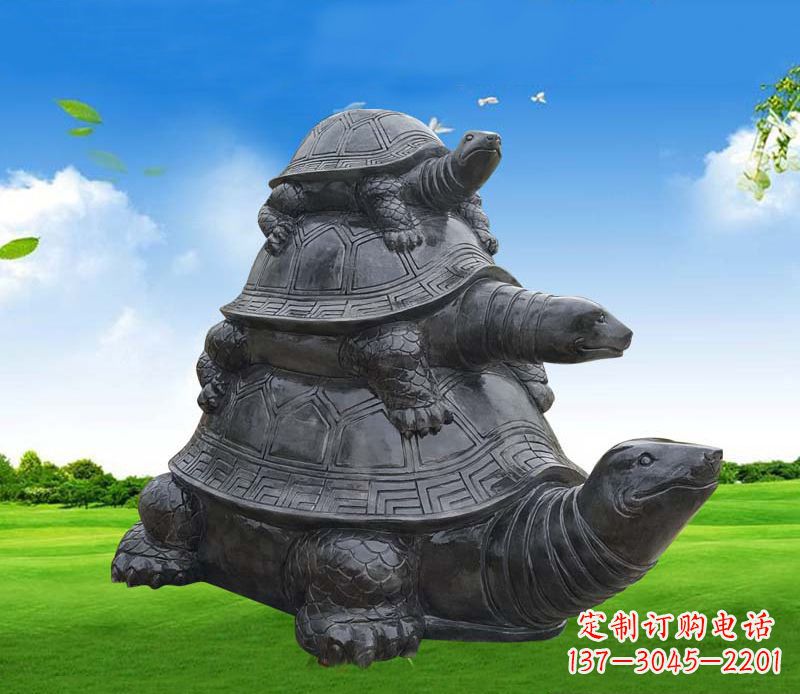 太原重现经典,海龟母子石雕动物摆件