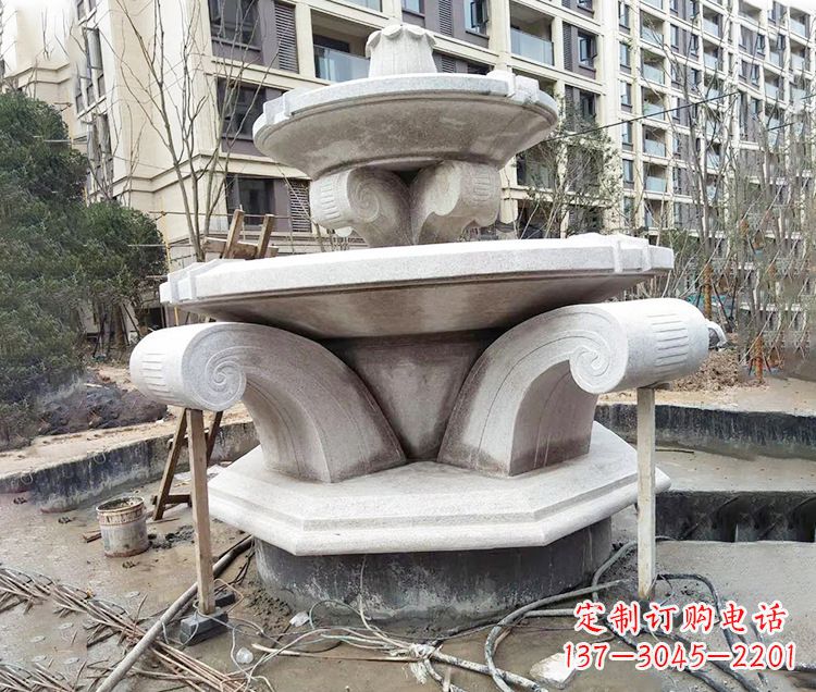 太原海马石雕喷泉,喷水灿烂缤纷