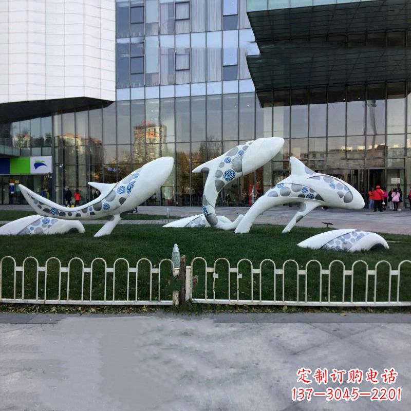 太原城市绿地观赏海豚雕塑